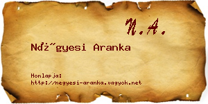 Négyesi Aranka névjegykártya